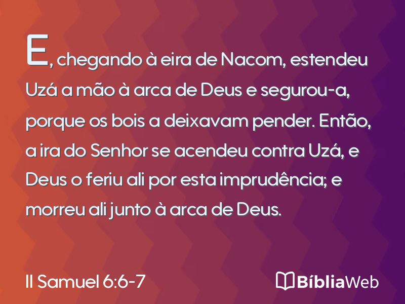 II Samuel 6:6-7 em imagem para compartilhar