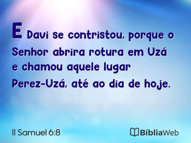 II Samuel 6:8 em imagem para compartilhar