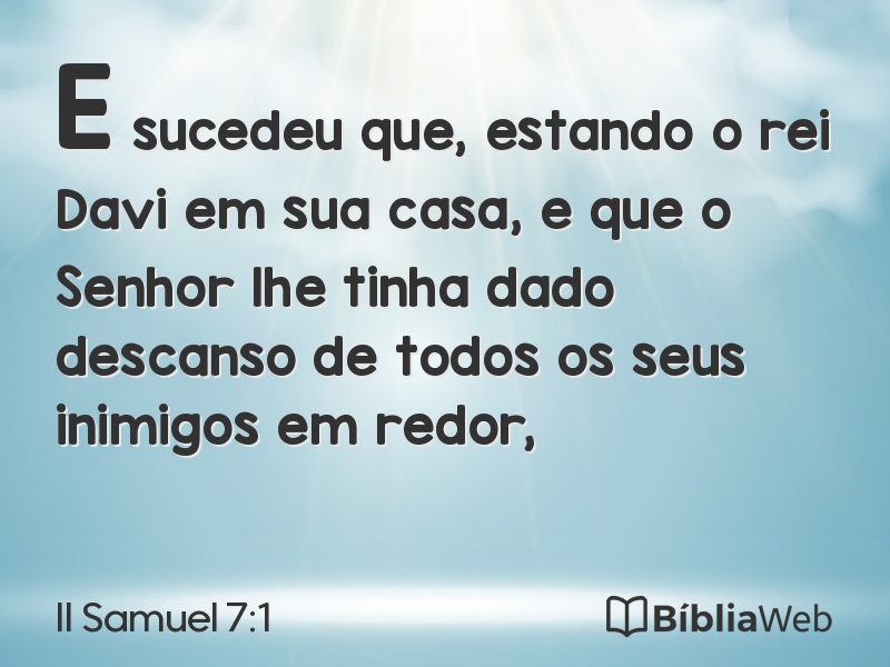 II Samuel 7:1 em imagem para compartilhar