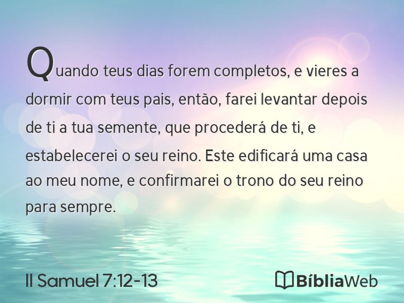 II Samuel 7:12-13 em imagem para compartilhar