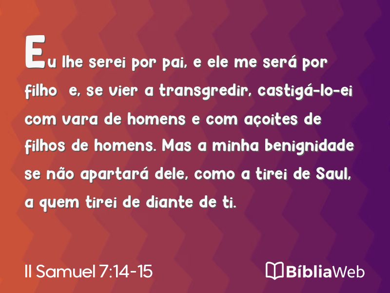 II Samuel 7:14-15 em imagem para compartilhar