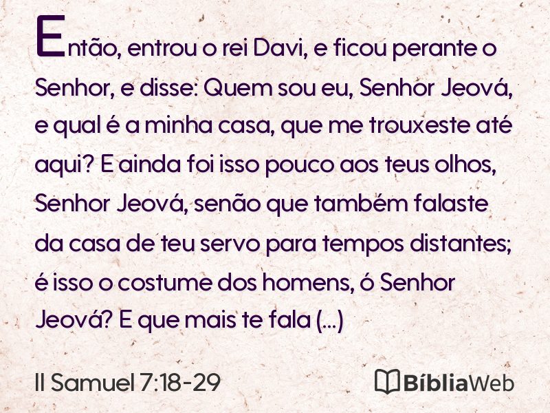 II Samuel 7:18-29 em imagem para compartilhar