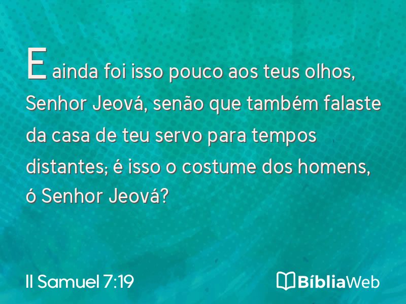 II Samuel 7:19 em imagem para compartilhar