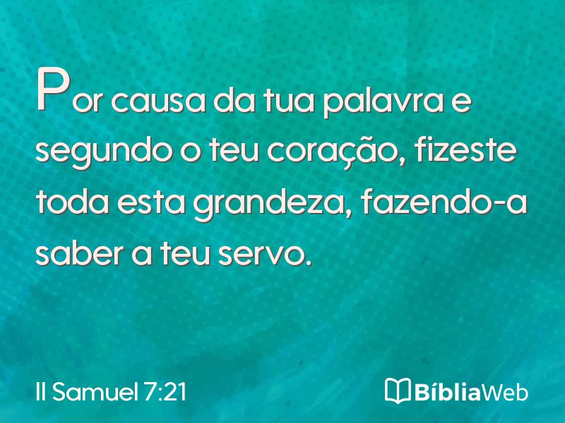 II Samuel 7:21 em imagem para compartilhar