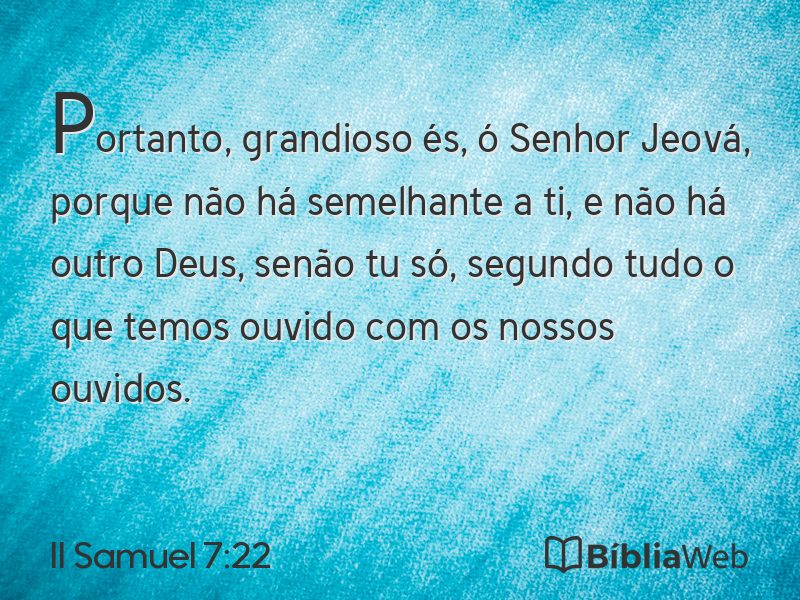 II Samuel 7:22 em imagem para compartilhar