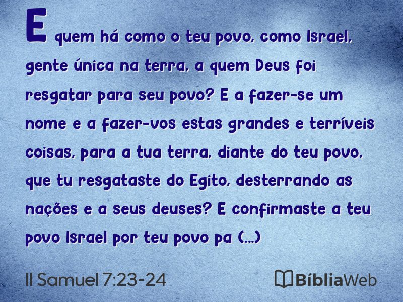 II Samuel 7:23-24 em imagem para compartilhar
