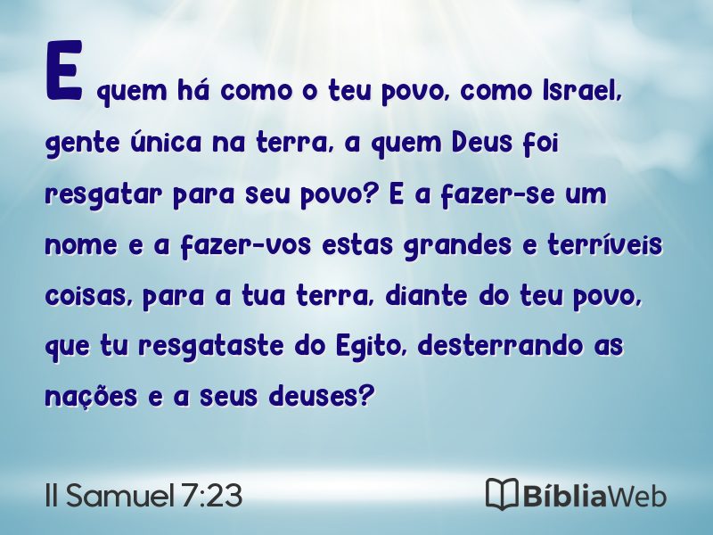 II Samuel 7:23 em imagem para compartilhar