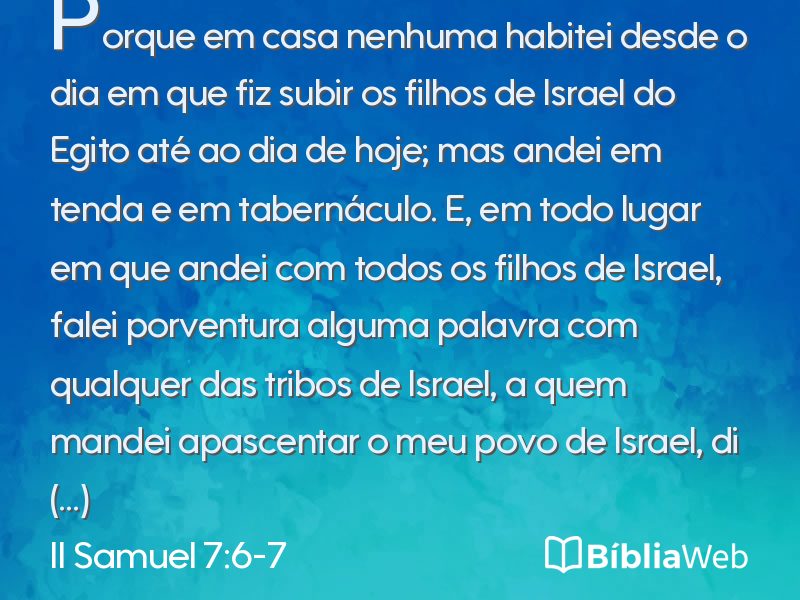 II Samuel 7:6-7 em imagem para compartilhar