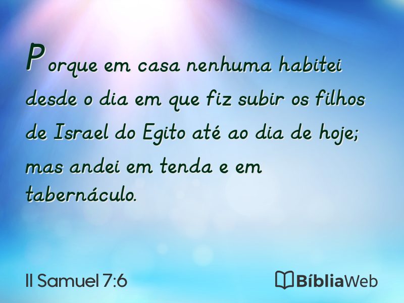 II Samuel 7:6 em imagem para compartilhar
