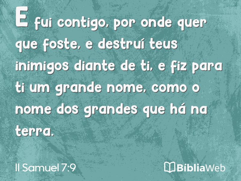 II Samuel 7:9 em imagem para compartilhar