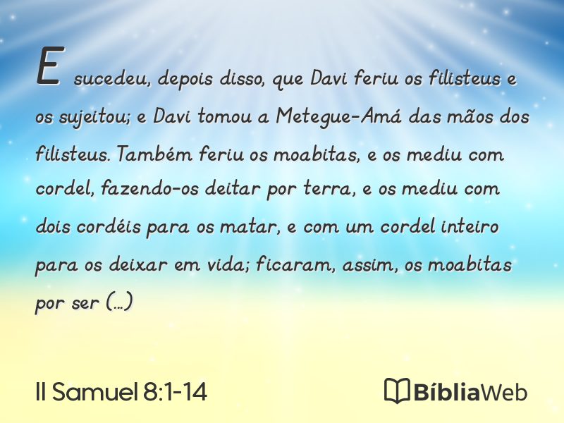 II Samuel 8:1-14 em imagem para compartilhar
