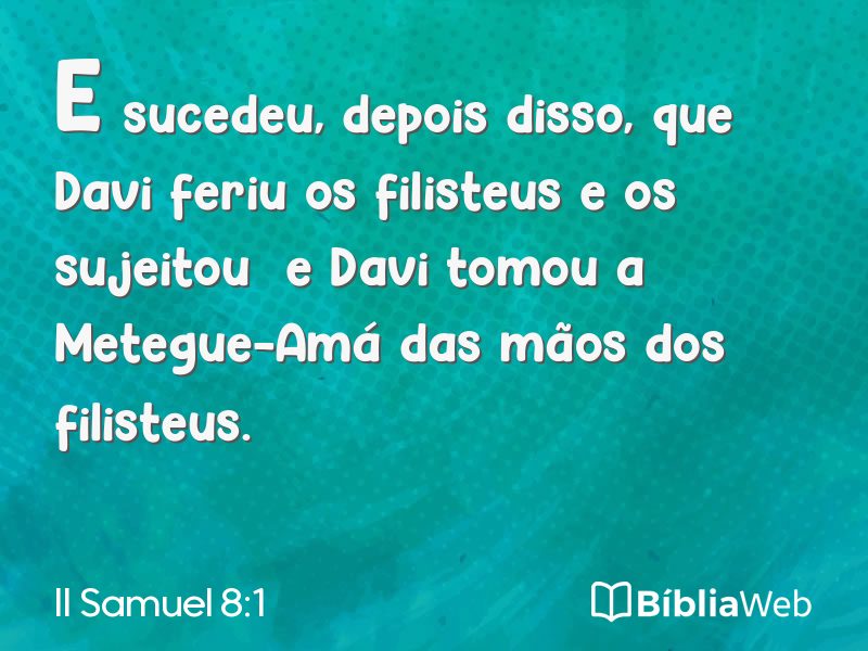 II Samuel 8:1 em imagem para compartilhar