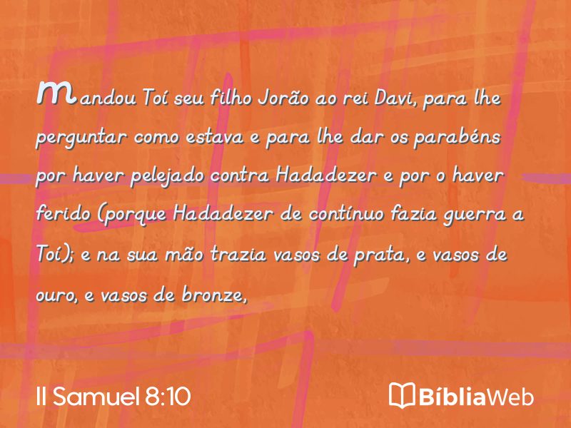 II Samuel 8:10 em imagem para compartilhar