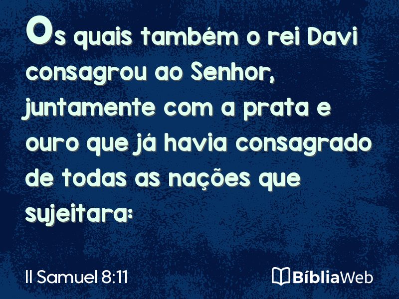 II Samuel 8:11 em imagem para compartilhar