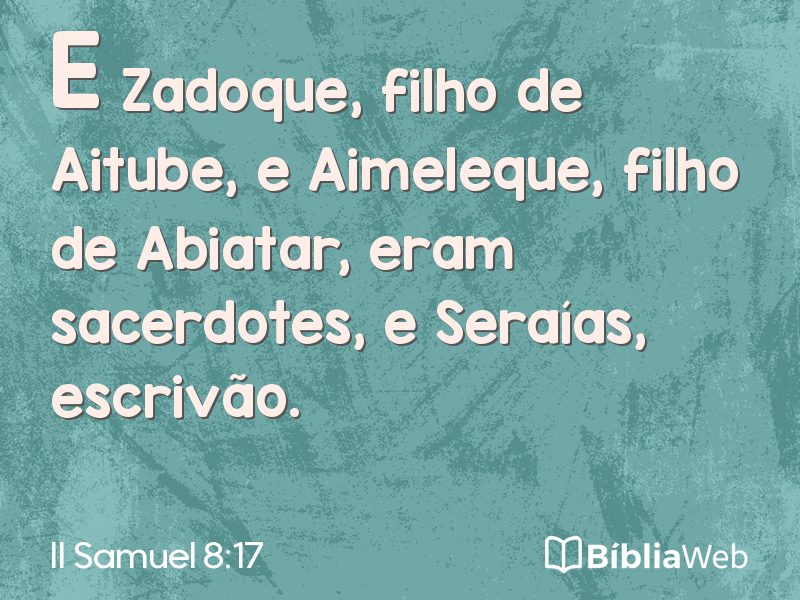 II Samuel 8:17 em imagem para compartilhar
