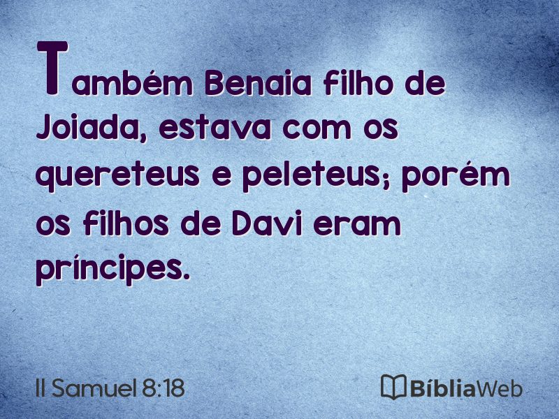 II Samuel 8:18 em imagem para compartilhar