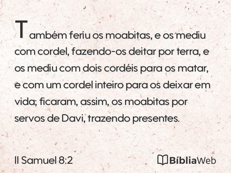 II Samuel 8:2 em imagem para compartilhar