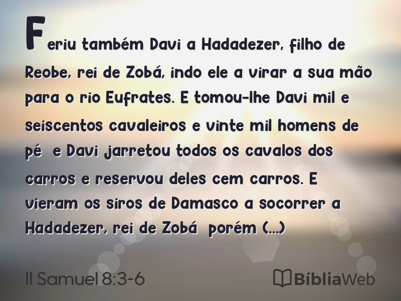 II Samuel 8:3-6 em imagem para compartilhar