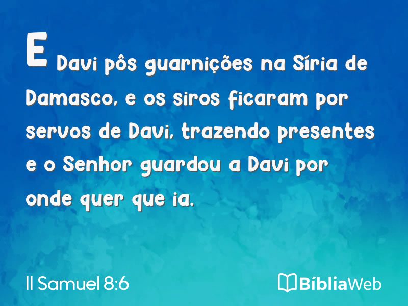 II Samuel 8:6 em imagem para compartilhar