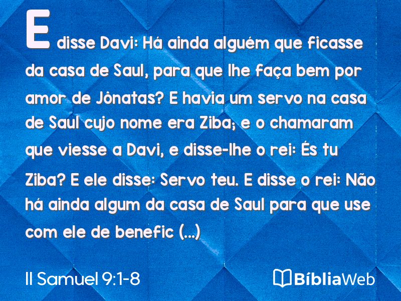 II Samuel 9:1-8 em imagem para compartilhar