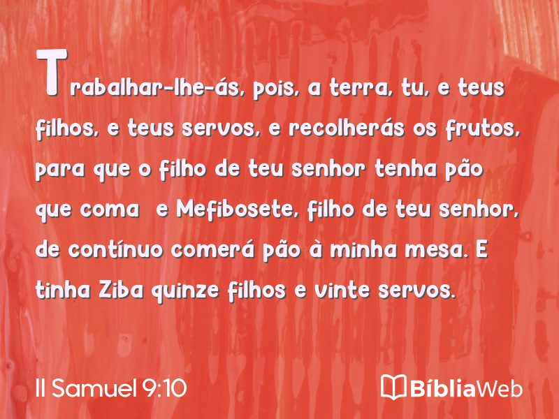 II Samuel 9:10 em imagem para compartilhar