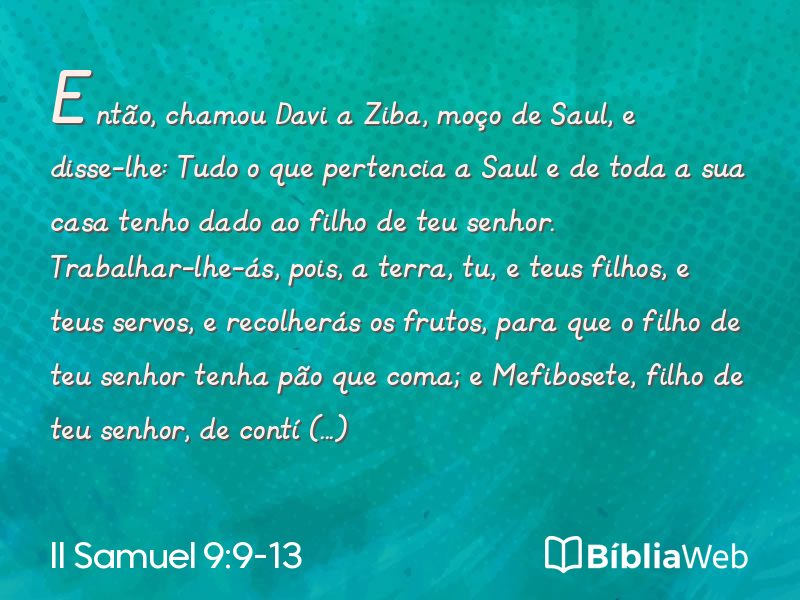 II Samuel 9:9-13 em imagem para compartilhar