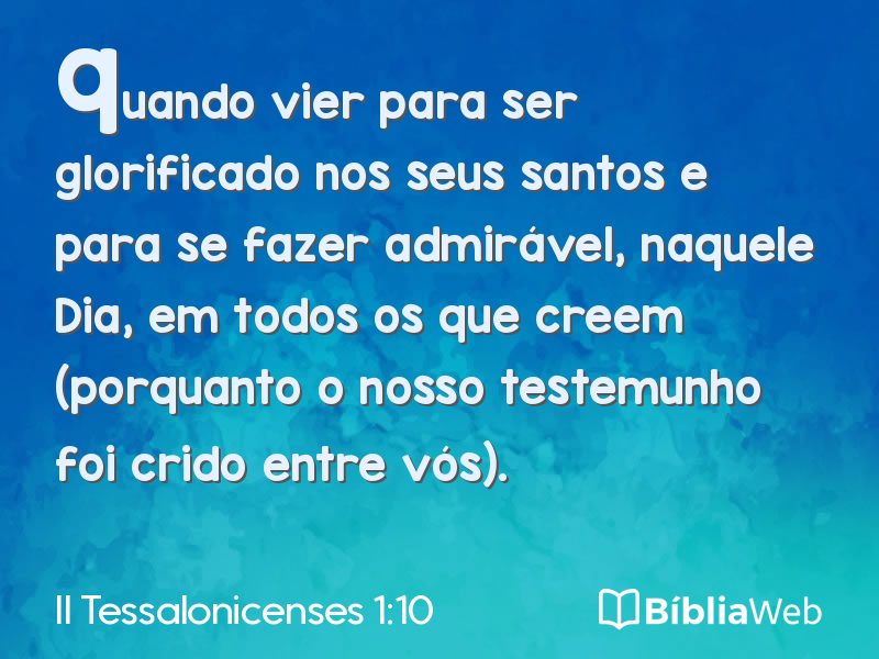 II Tessalonicenses 1:10 em imagem para compartilhar