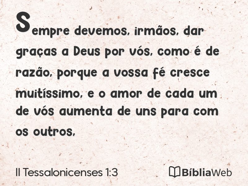 II Tessalonicenses 1:3 em imagem para compartilhar