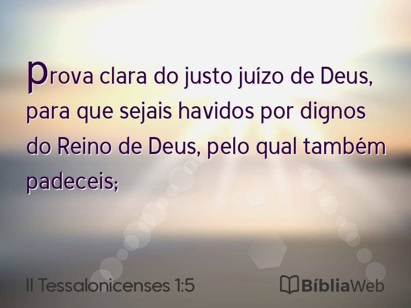 II Tessalonicenses 1:5 em imagem para compartilhar