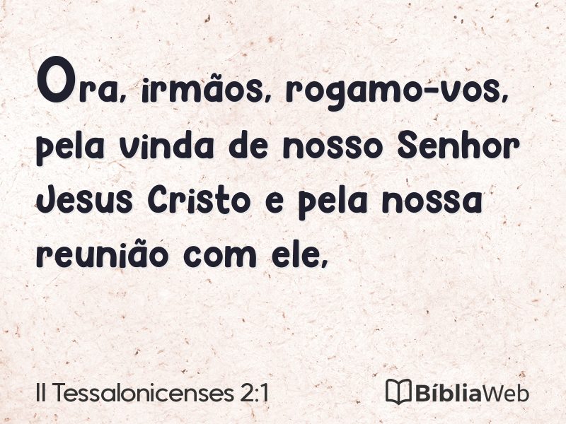 II Tessalonicenses 2:1 em imagem para compartilhar