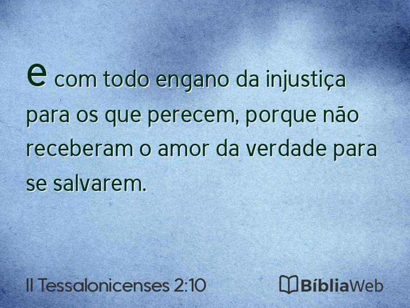 II Tessalonicenses 2:10 em imagem para compartilhar