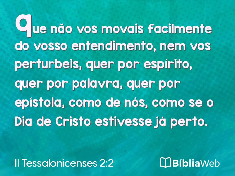 II Tessalonicenses 2:2 em imagem para compartilhar