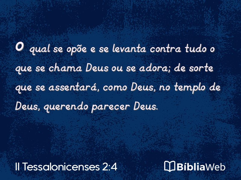II Tessalonicenses 2:4 em imagem para compartilhar