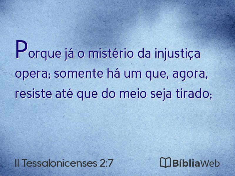 II Tessalonicenses 2:7 em imagem para compartilhar