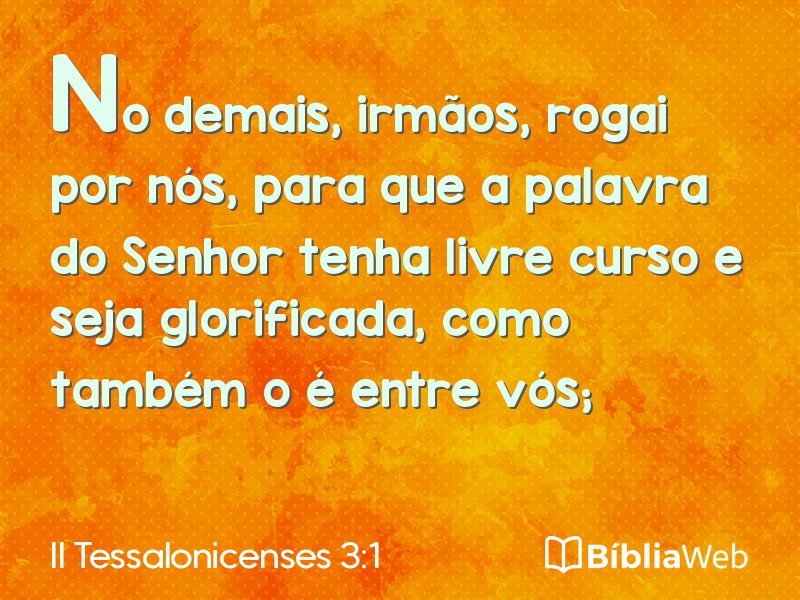 II Tessalonicenses 3:1 em imagem para compartilhar