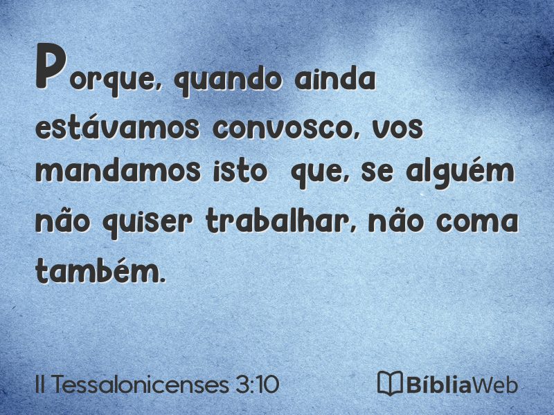 II Tessalonicenses 3:10 em imagem para compartilhar