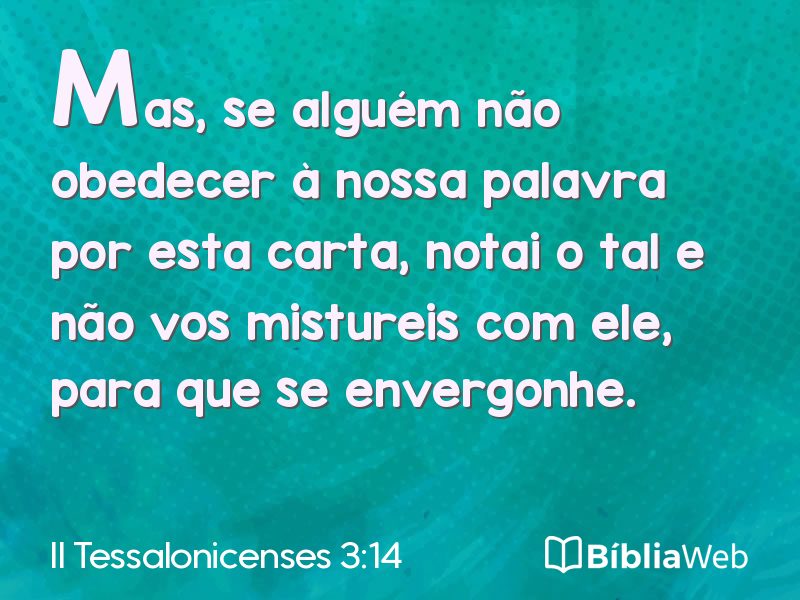 II Tessalonicenses 3:14 em imagem para compartilhar