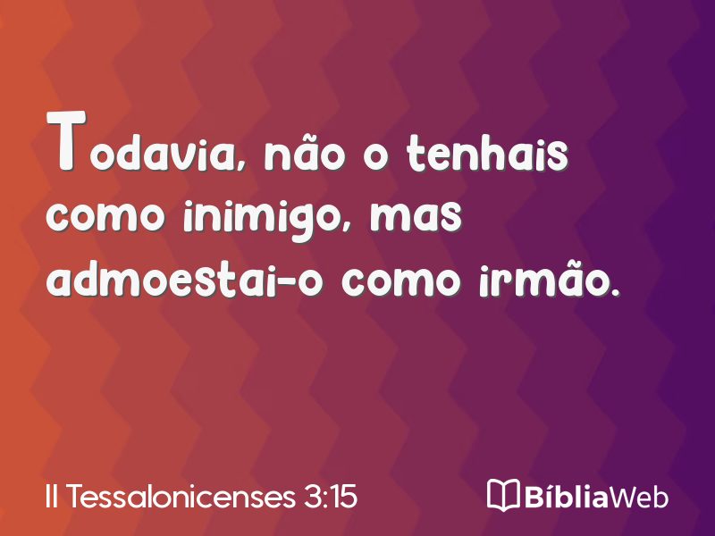 II Tessalonicenses 3:15 em imagem para compartilhar