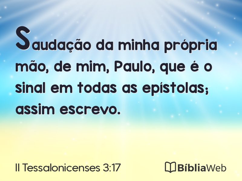 II Tessalonicenses 3:17 em imagem para compartilhar