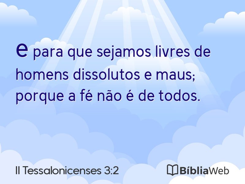 II Tessalonicenses 3:2 em imagem para compartilhar
