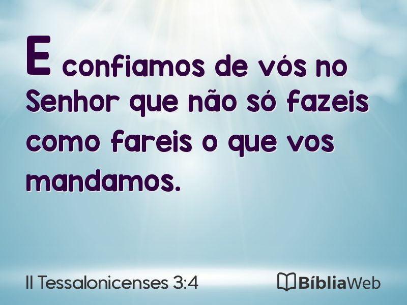 II Tessalonicenses 3:4 em imagem para compartilhar