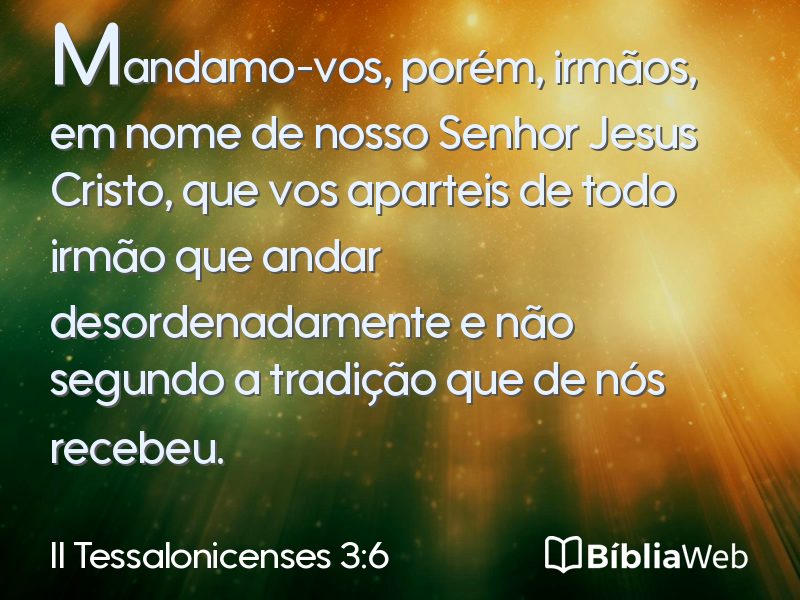 II Tessalonicenses 3:6 em imagem para compartilhar