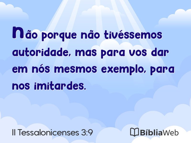 II Tessalonicenses 3:9 em imagem para compartilhar