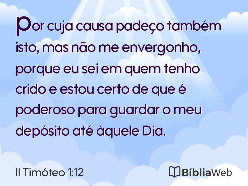 II Timóteo 1:12 em imagem para compartilhar