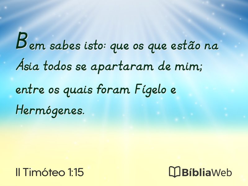 II Timóteo 1:15 em imagem para compartilhar