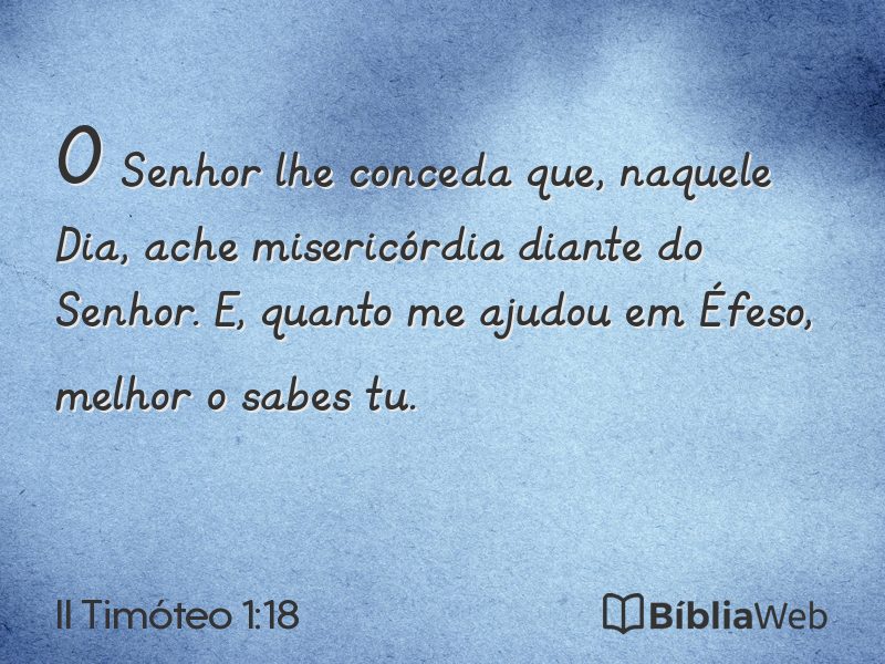 II Timóteo 1:18 em imagem para compartilhar