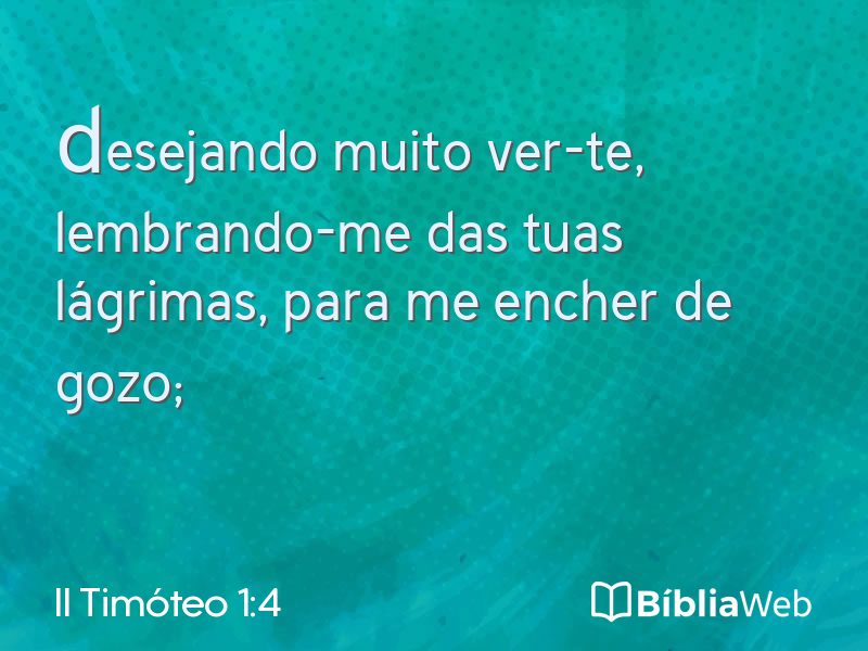 II Timóteo 1:4 em imagem para compartilhar
