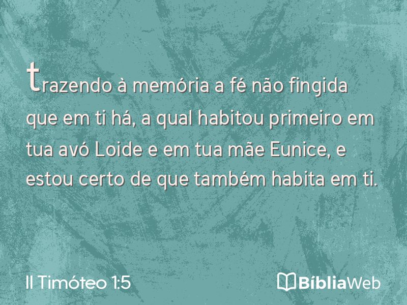 II Timóteo 1:5 em imagem para compartilhar
