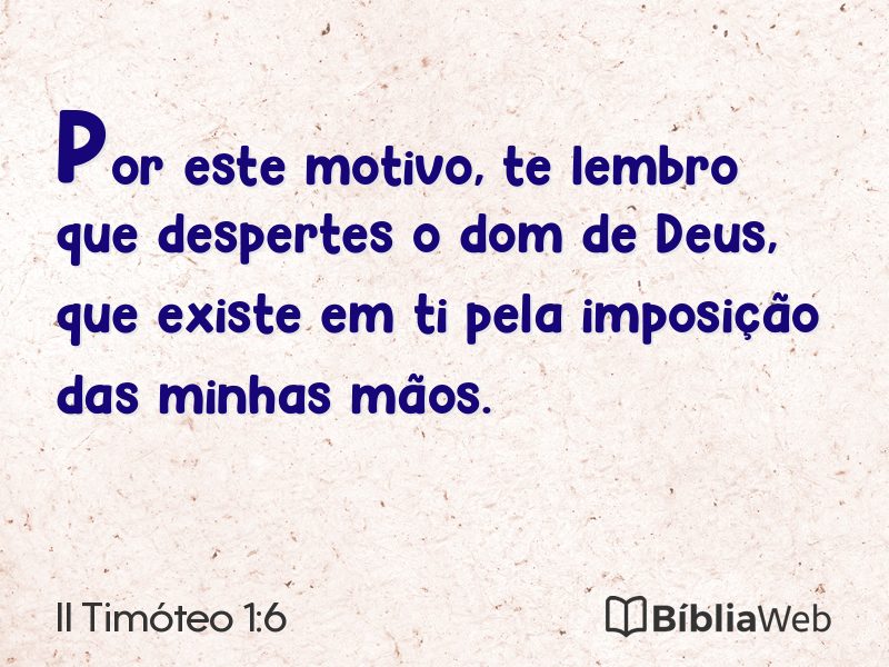 II Timóteo 1:6 em imagem para compartilhar
