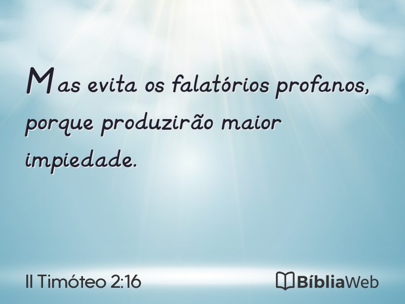 II Timóteo 2:16 em imagem para compartilhar